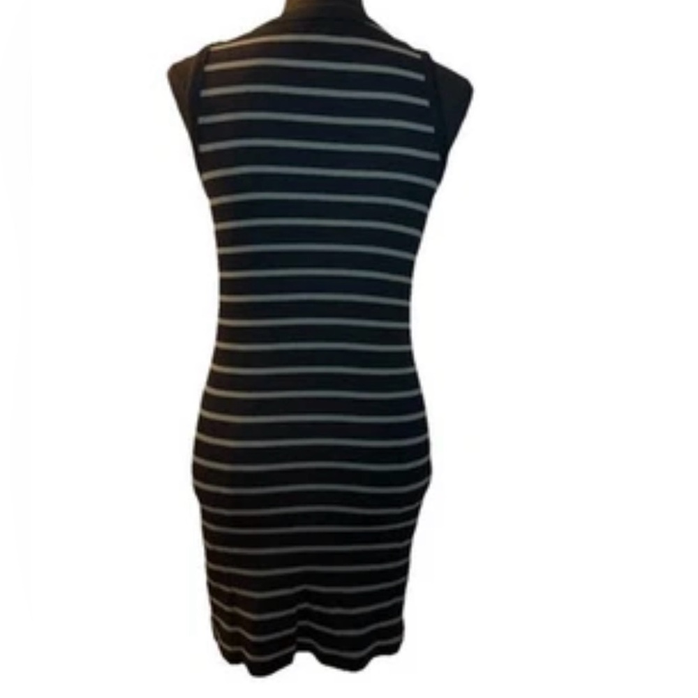 Steve Madden Women's Sleeveless Black & Gray Striped Dress, Size Medium - Picture 3 of 11